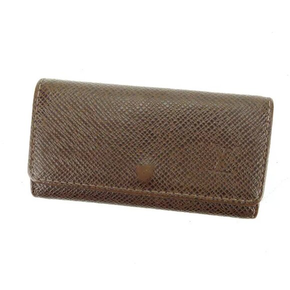 Louis Vuitton Key holder Key case Taiga Brown Woman Authentic Used - Picture 1 of 6